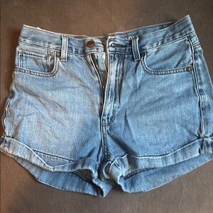 Blue. Mom Jeans Shorts
